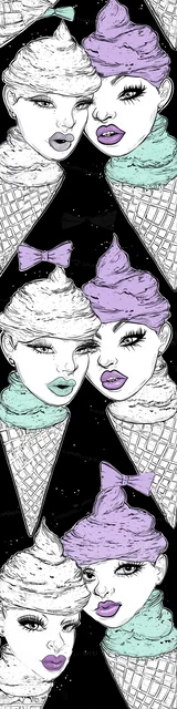 Free unique bookmark featuring faces illustrated on ice cream